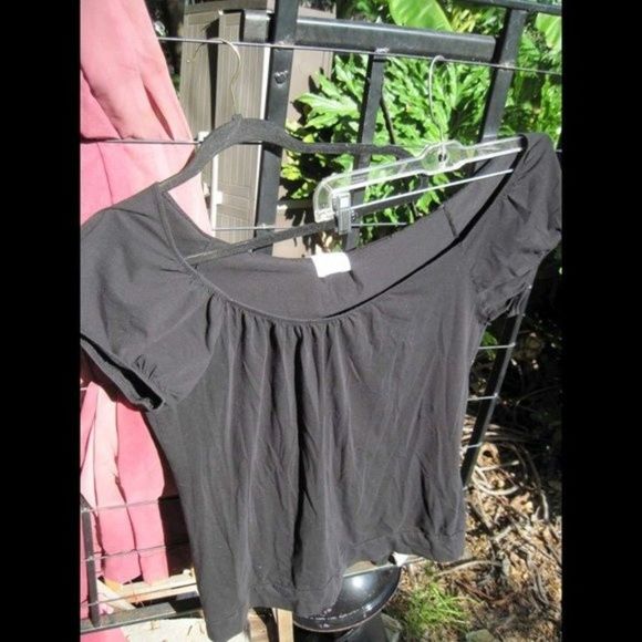 Caren Sport Solid Black Shirt Blouse Top Preowned Holes 2X 3XL ? No Tag Freebie - Picture 2 of 10